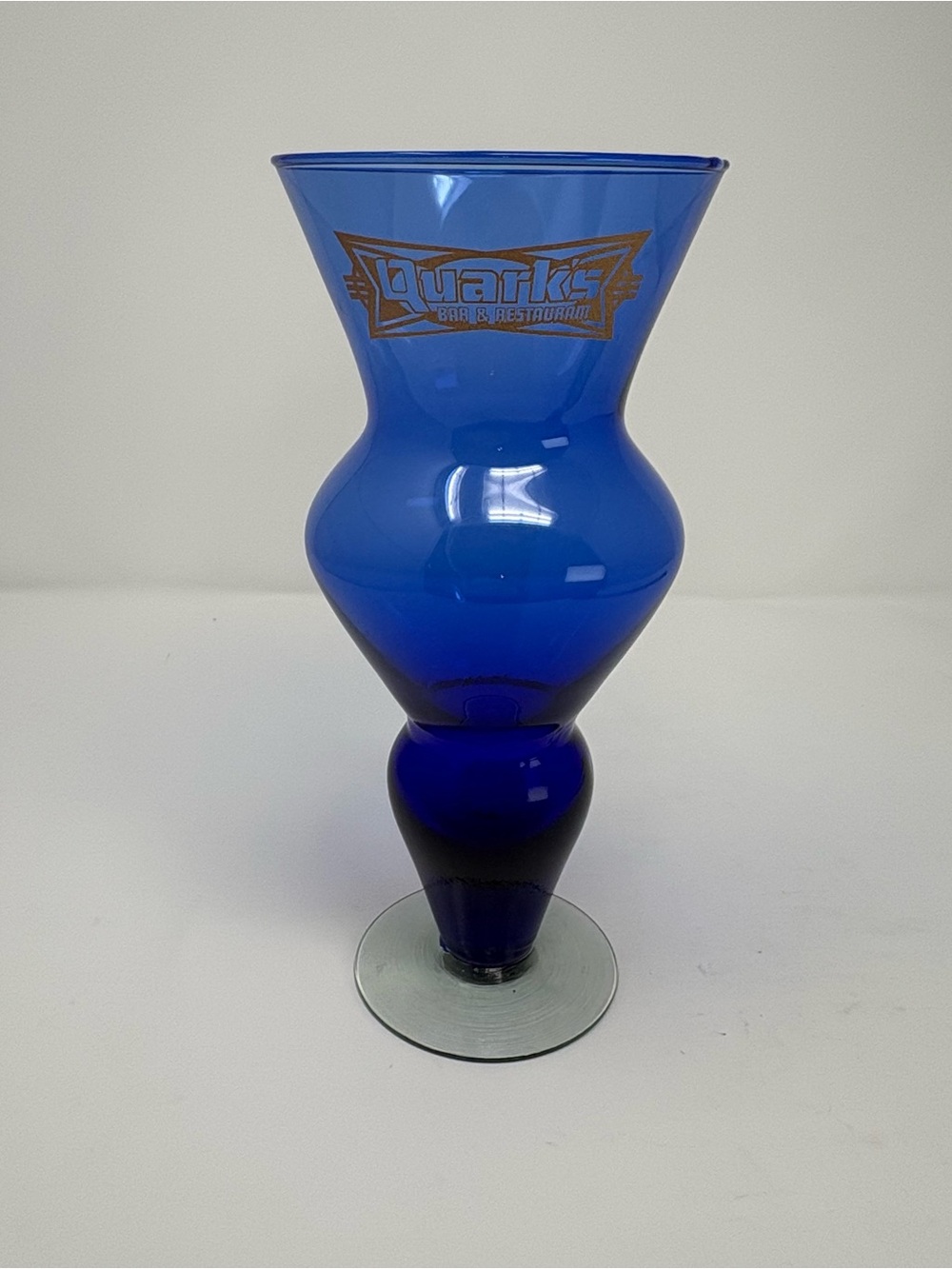 Quark’s Bar Vegas Star Trek Experience Restaurant Bar Glass Cobalt Blue 8 3/4”